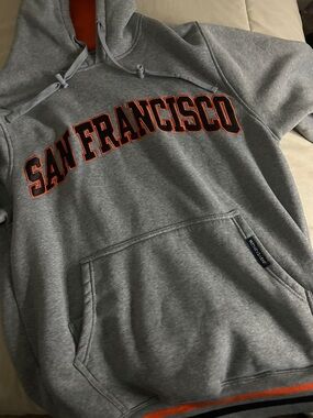 San Francisco Gray Hooded Sweatshirt with Orange Trim